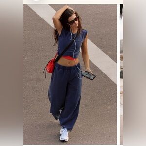 NWT Free People hotshot crossover set size large midnight navy